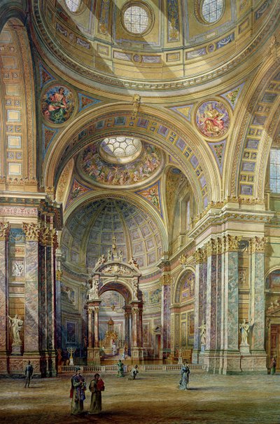 Interior View of Brompton Oratory by Herbert A. Gribble